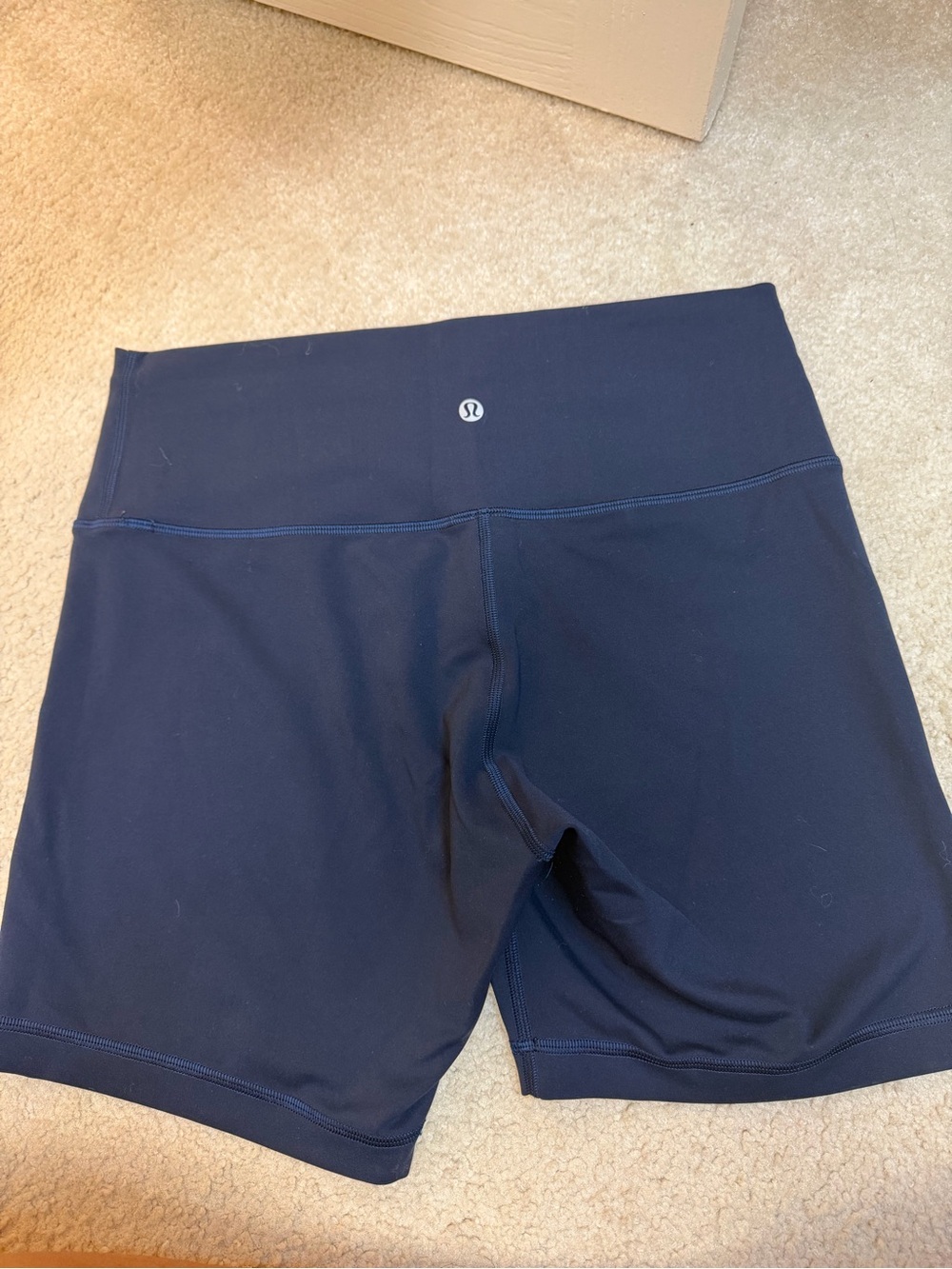Lululemon Navy High-Rise Workout Shorts